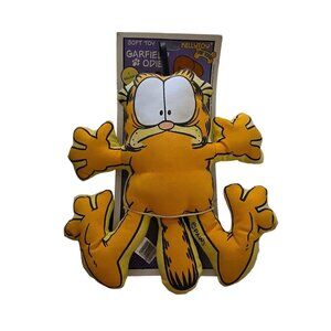 VINTAGE GARFIELD Plush Pillow Paws Squeeky KellyToy‎ Pet  Features 13 Inches NOS